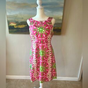 LILLY PULITZER ‘Jacqueline’ Silk Dress Style #67266 Hibiscus Pink Pattern